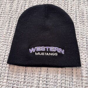 Black Western Mustangs Beanie
